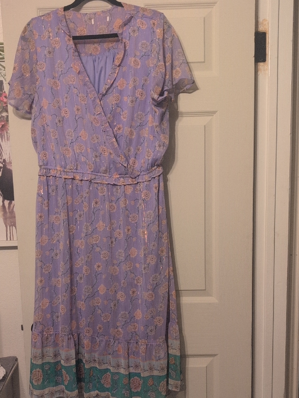 Lavender Floral Wrap Midi Dress by Lc Lauren Conrad.